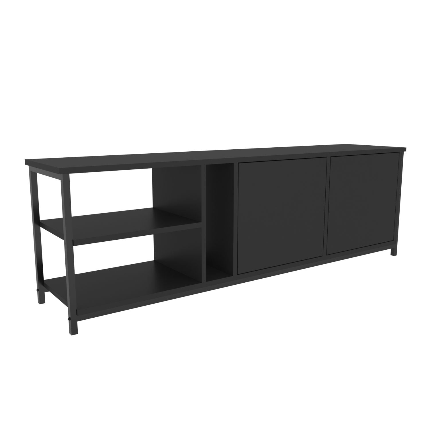 Móvel de TV industrial, preto e antracite, 160 cm x 35,3 cm x 50,8 cm | Painel de partículas 100% revestido de melamina, 18 mm de espessura | Design elegante e durável para salas de estar modernas