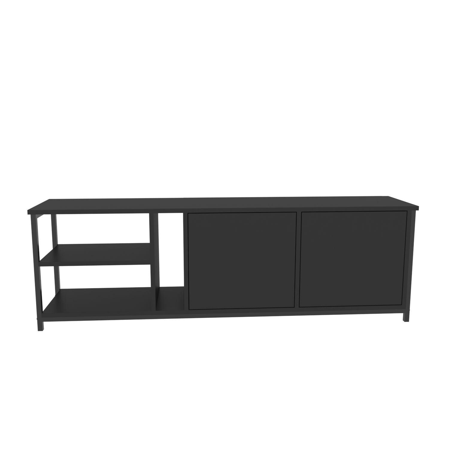 Móvel de TV industrial, preto e antracite, 160 cm x 35,3 cm x 50,8 cm | Painel de partículas 100% revestido de melamina, 18 mm de espessura | Design elegante e durável para salas de estar modernas
