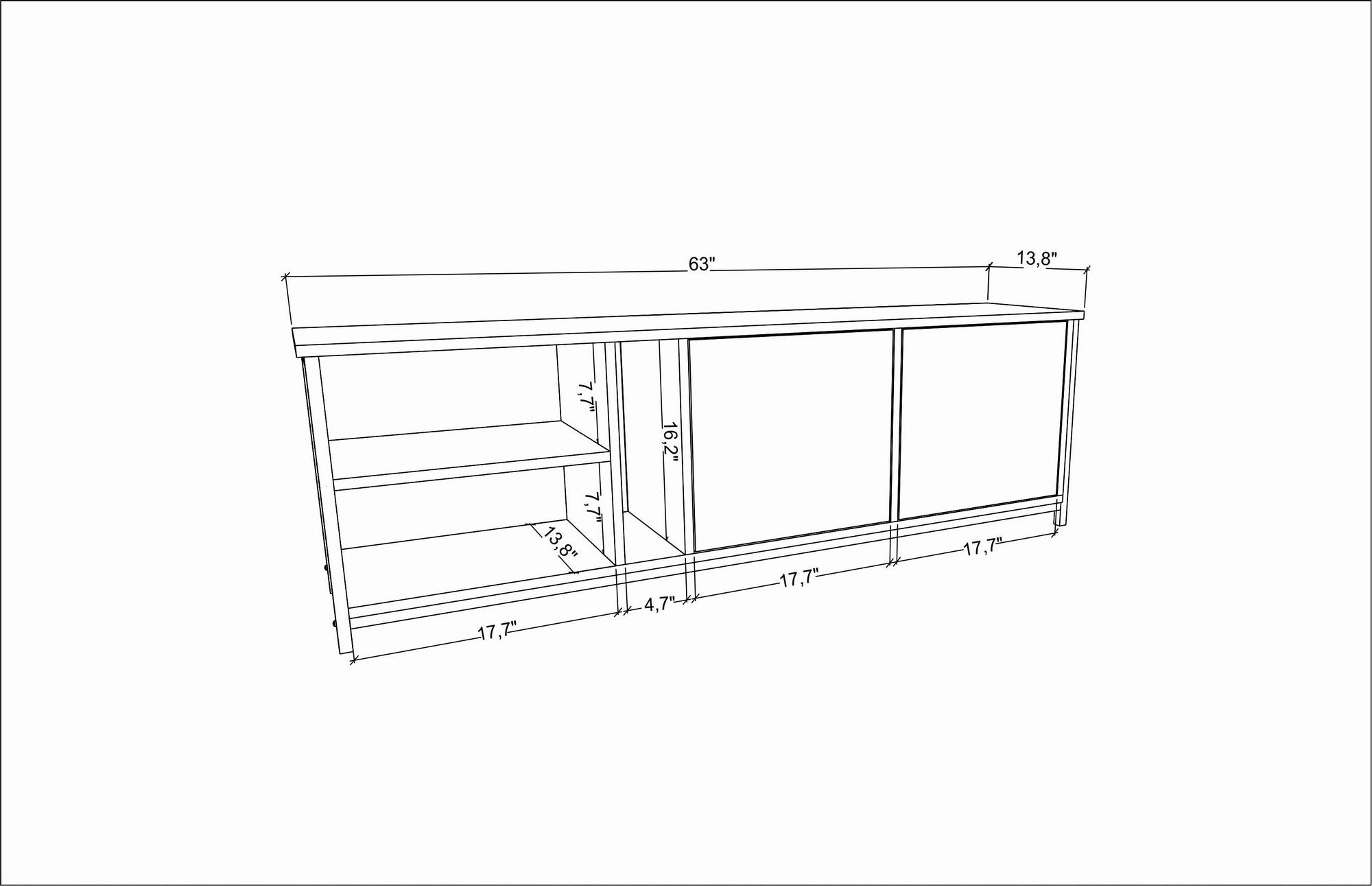Móvel de TV Glamouroso, Antracite e Dourado, 160 x 35,3 x 50,8 cm | Painel de partículas 100% revestido em melamina, 18 mm de espessura | Elegante e funcional para salas de estar modernas