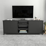 Móvel de TV industrial, preto e antracite, 140 x 35,3 x 50,8 cm | Painel de partículas 100% revestido de melamina, 18 mm de espessura | Elegante e durável para salas de estar modernas