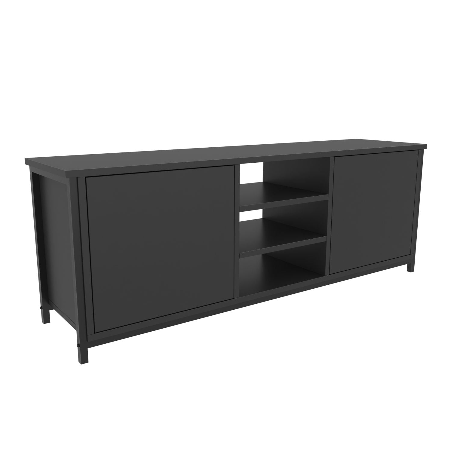 Móvel de TV industrial, preto e antracite, 140 x 35,3 x 50,8 cm | Painel de partículas 100% revestido de melamina, 18 mm de espessura | Elegante e durável para salas de estar modernas