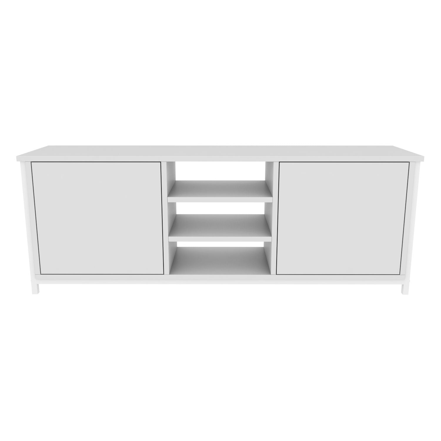 Móvel de TV escandinavo, branco, 140 x 35,3 x 50,8 cm | Painel de partículas 100% revestido de melamina, 18 mm de espessura | Elegante e funcional para salas de estar modernas