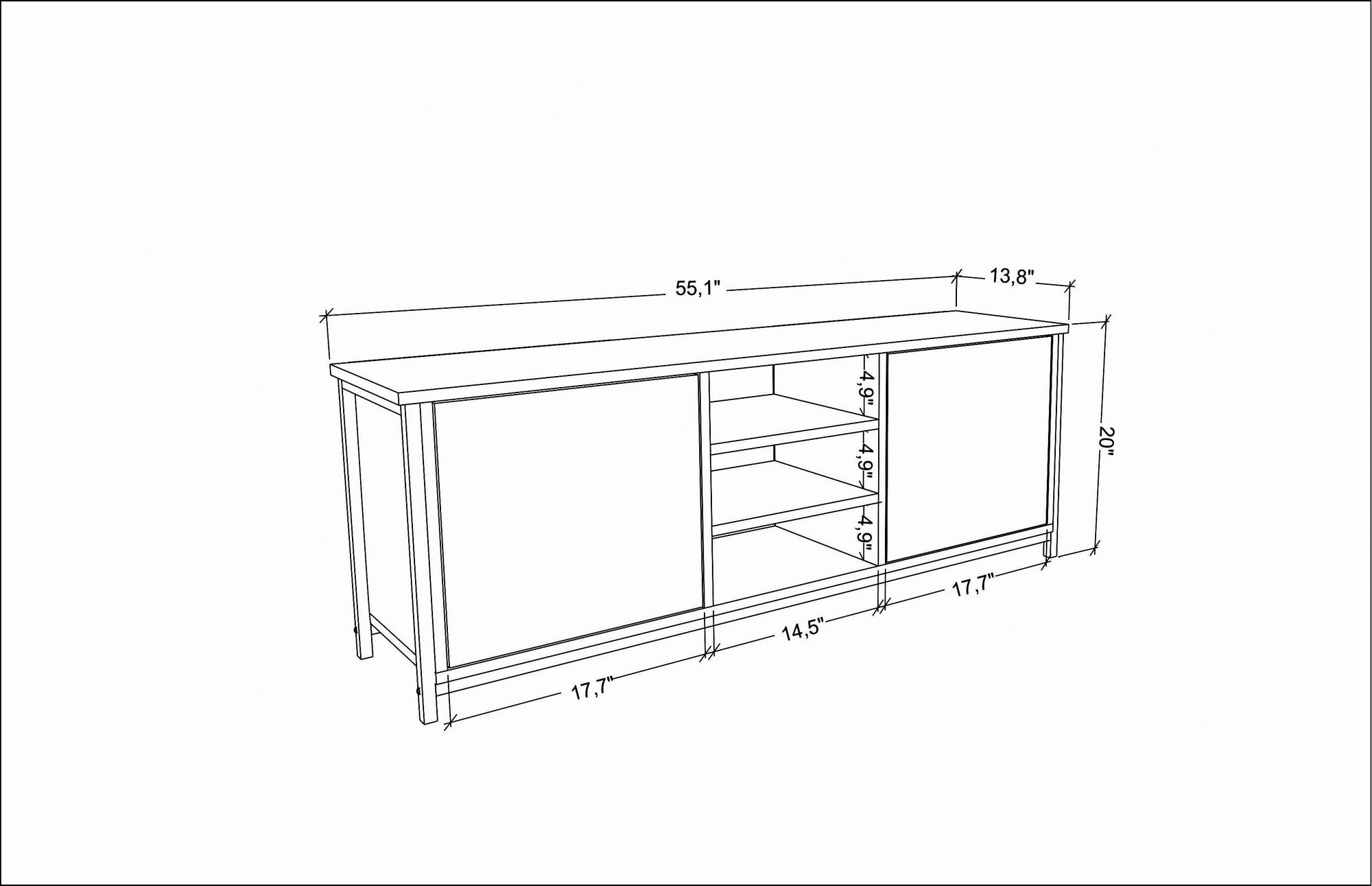 Móvel de TV Glamouroso, Dourado e Branco, 140 x 35,3 x 50,8 cm | Painel de partículas 100% revestido em melamina, 18 mm de espessura | Elegante e funcional para salas de estar modernas