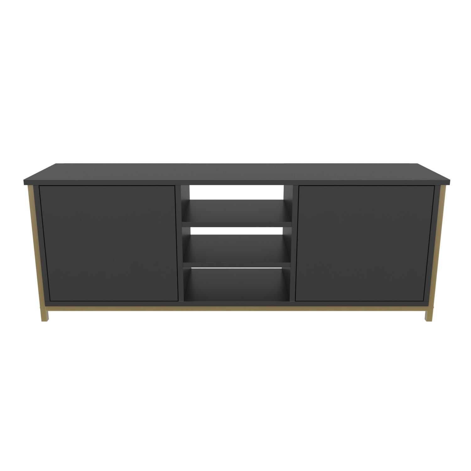Móvel de TV Glamouroso, Dourado e Antracite, 140 x 35,3 x 50,8 cm | Painel de partículas 100% revestido em melamina, 18 mm de espessura | Elegante e funcional para salas de estar modernas