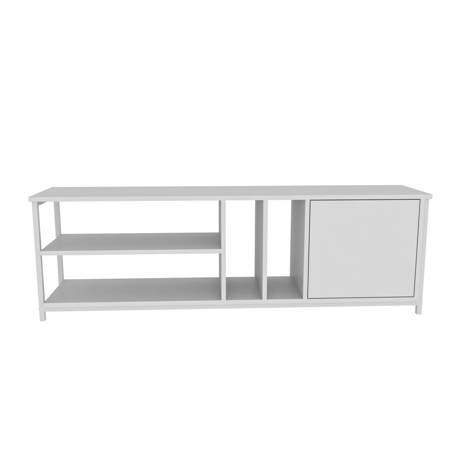 Móvel de TV escandinavo, branco, 140 x 35,3 x 50,8 cm | Painel de partículas 100% revestido de melamina, 18 mm de espessura | Elegante e funcional para salas de estar modernas