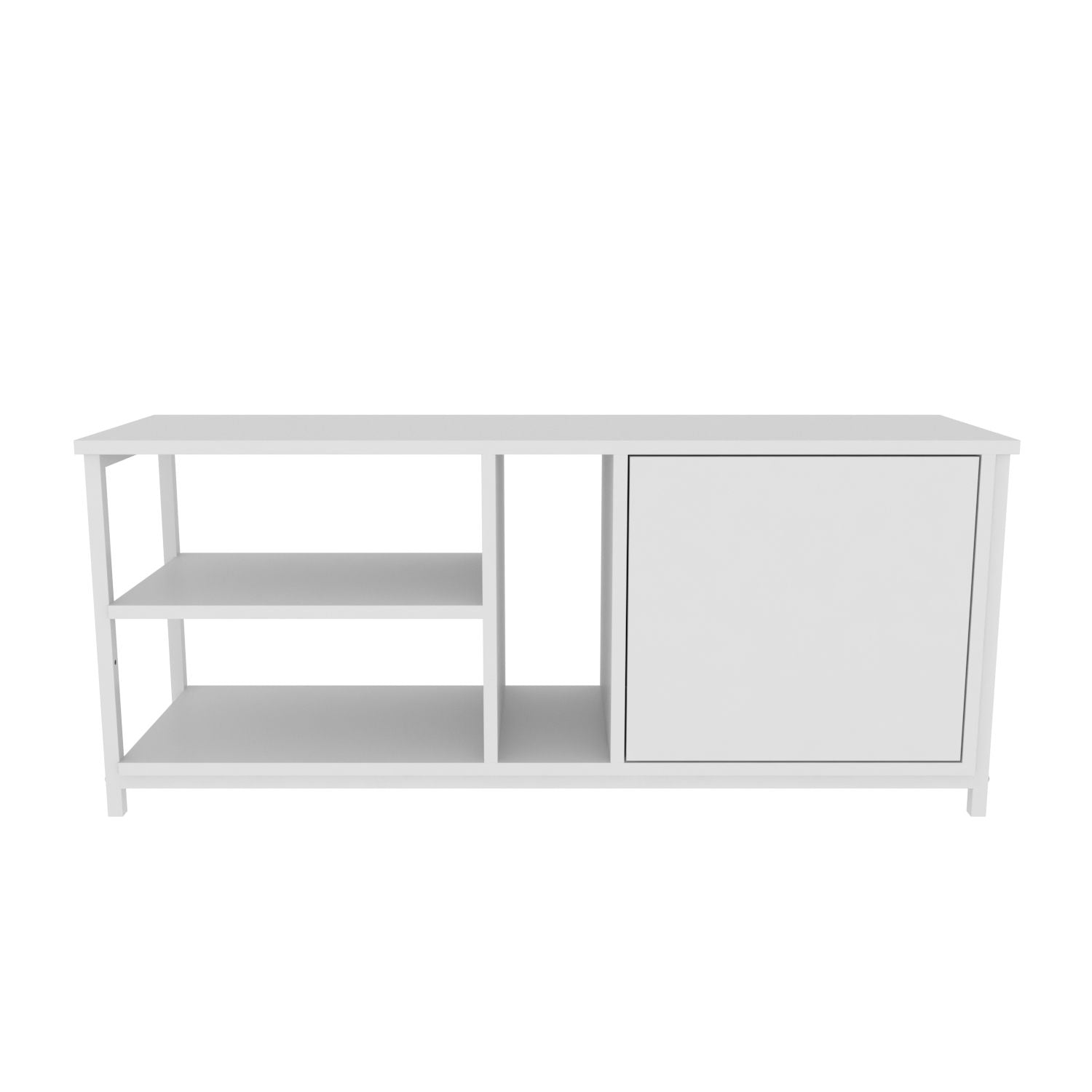 Móvel de TV escandinavo, branco, 120 x 35,3 x 50,8 cm | Painel de partículas 100% revestido de melamina, 18 mm de espessura | Elegante e funcional para salas de estar modernas