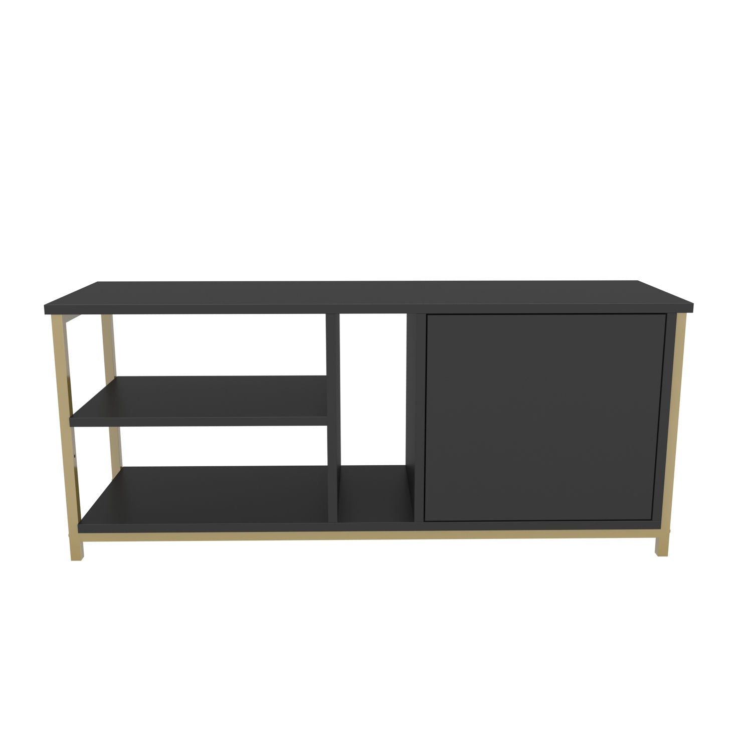 Móvel de TV Glamouroso, Dourado e Antracite, 120 x 35,3 x 50,8 cm | Painel de partículas 100% revestido em melamina, 18 mm de espessura | Elegante e funcional para salas de estar modernas