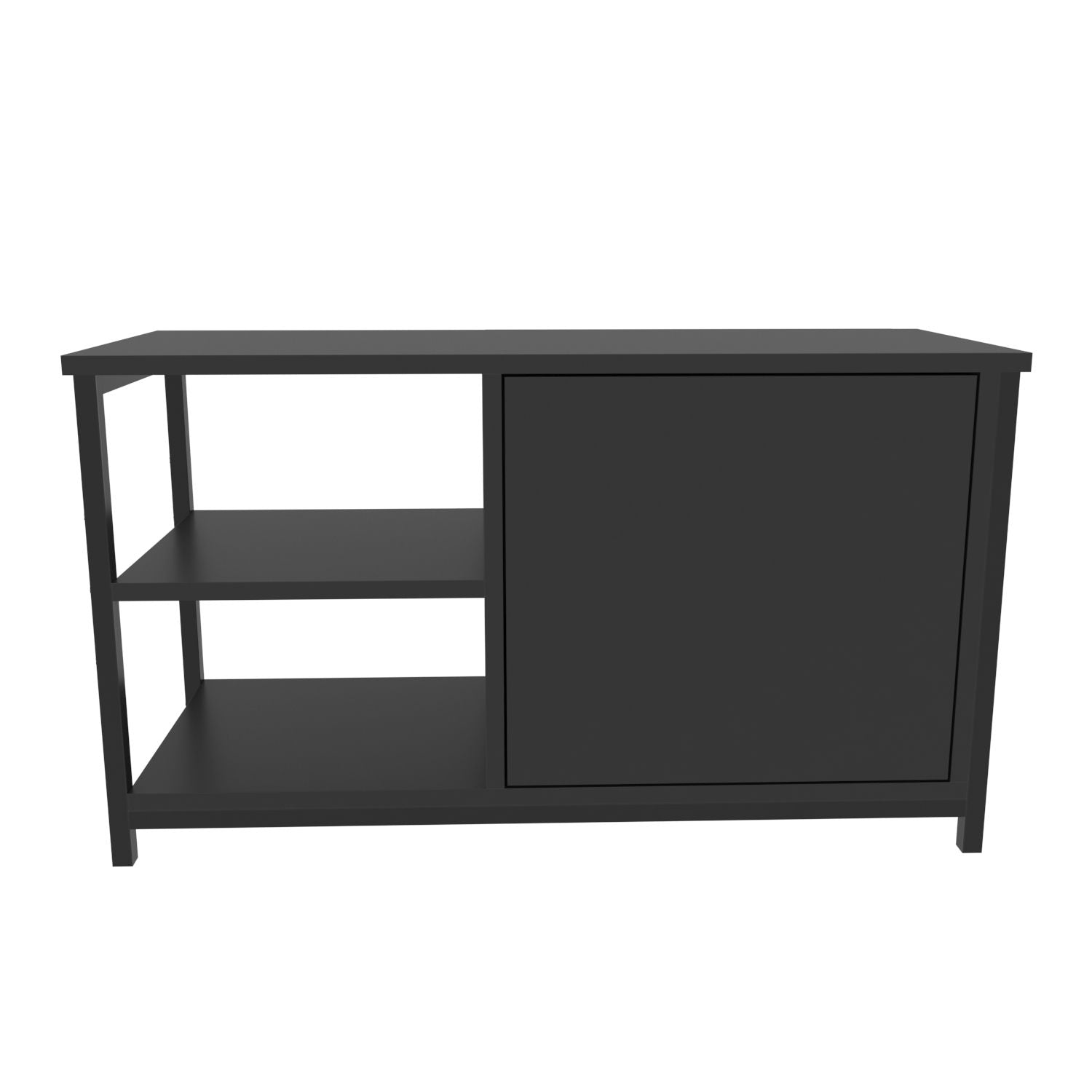 Móvel de TV industrial, preto e antracite, 89,6 x 35,3 x 50,8 cm | Painel de partículas 100% revestido de melamina e estrutura de metal | Design elegante e durável para salas de estar modernas