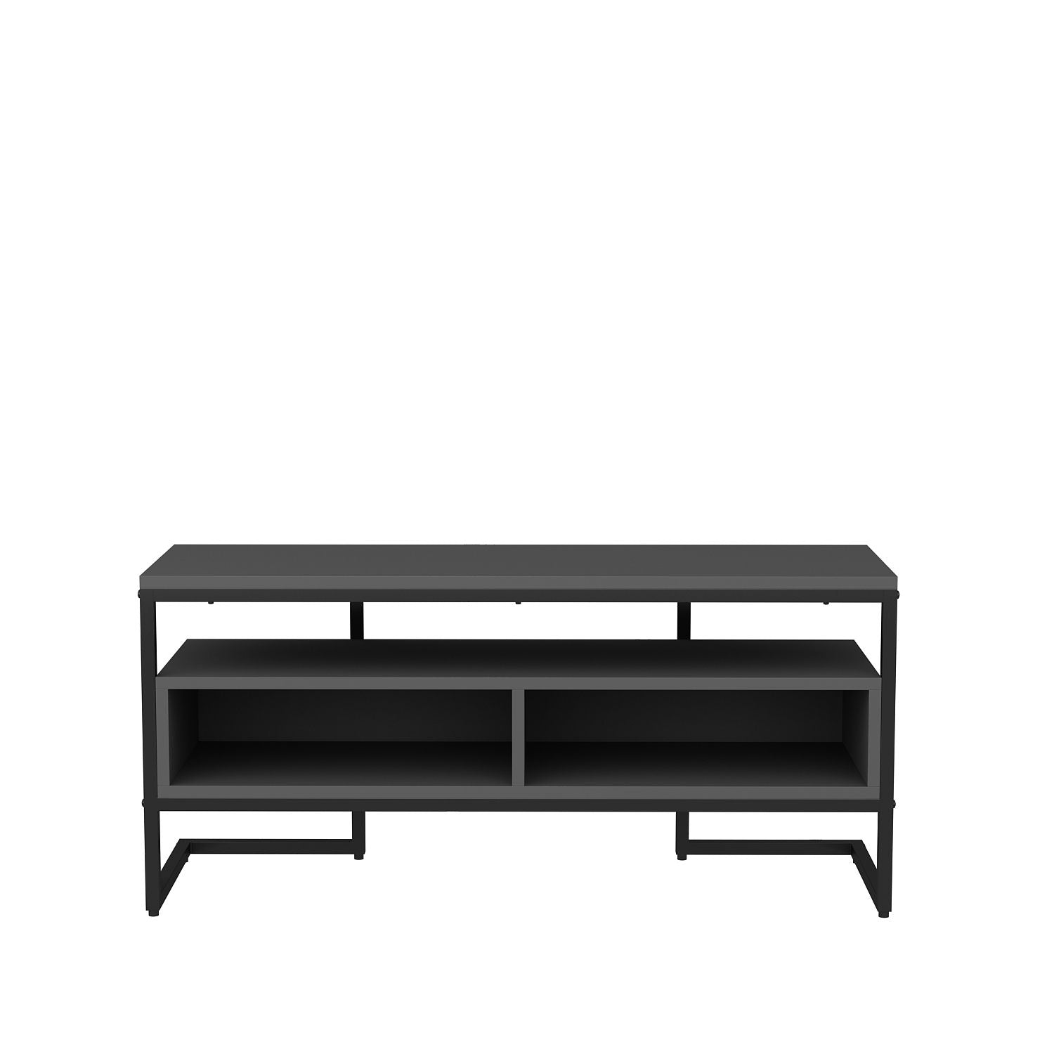 Móvel de TV industrial, preto e antracite, 110 x 35 x 49,9 cm | Painel de partículas 100% revestido de melamina, 18 mm de espessura | Elegante e durável para salas de estar modernas