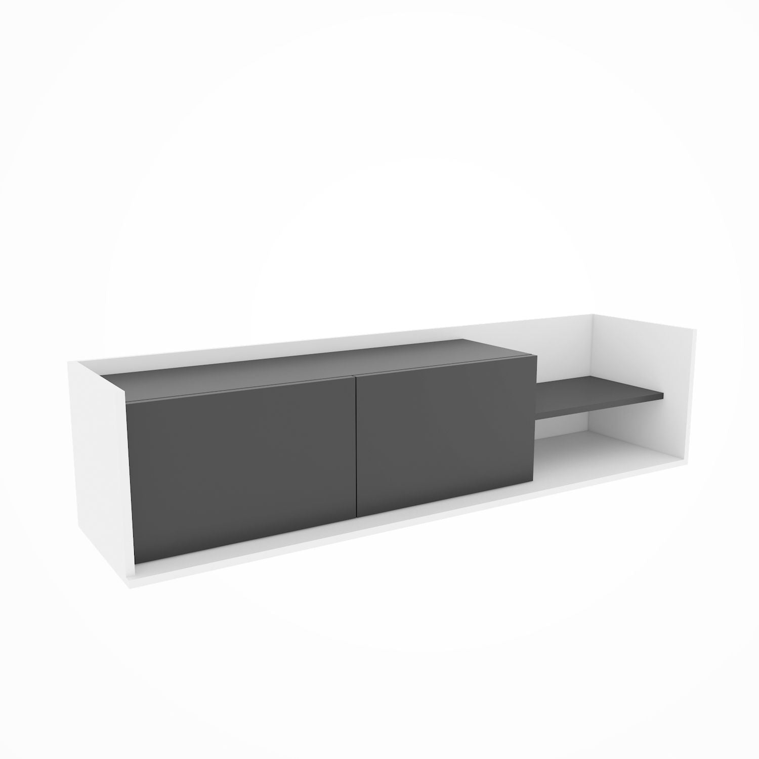 Móvel de TV elegante, 160 cm, branco e antracite | Painel de partículas 100% revestido de melamina, 18 mm de espessura | Design moderno para salas de estar e espaços de entretenimento