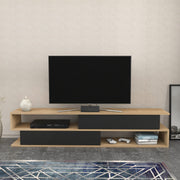 Móvel de TV elegante, carvalho e antracite, 160 x 35,3 x 38,6 cm | Painel de partículas 100% revestido de melamina, 18 mm de espessura | Design moderno para salas de estar e espaços de entretenimento