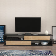 Móvel de TV elegante, antracite e carvalho, 160 x 35,3 x 38,6 cm | Painel de partículas 100% revestido de melamina, 18 mm de espessura | Design moderno para salas de estar e espaços de entretenimento