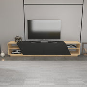 Móvel de TV escandinavo, carvalho e antracite, 240 x 37,1 x 47,4 cm | Painel de partículas 100% revestido de melamina, 18 mm de espessura | Design elegante e funcional para salas de estar modernas