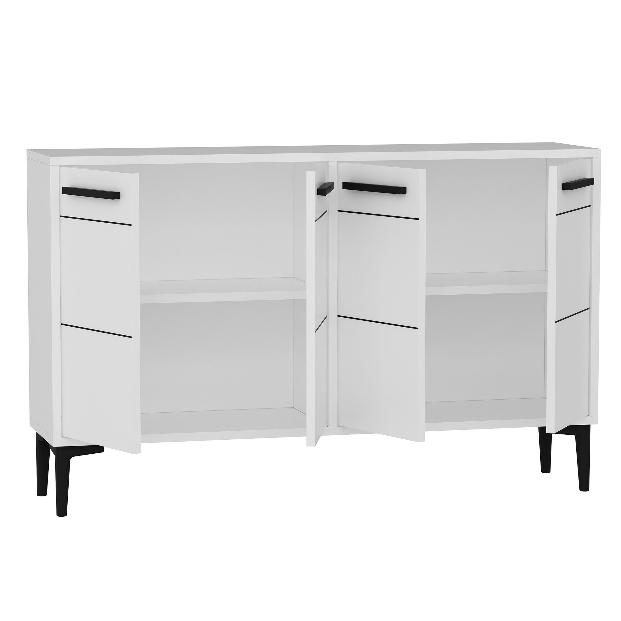 Aparador para TV – 120cm x 30cm x 75cm – Branco – Madeira de painel de partículas