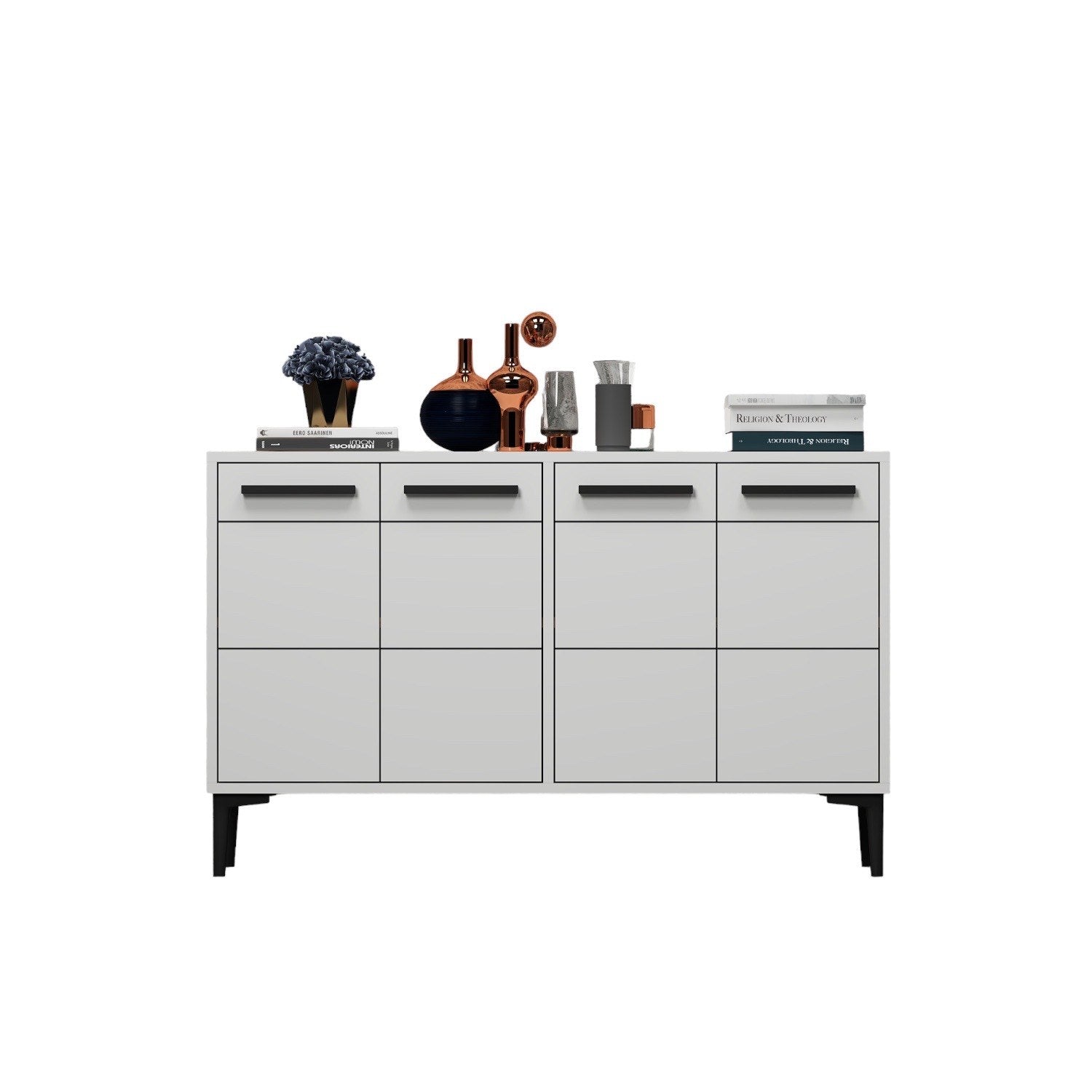 Aparador para TV – 120cm x 30cm x 75cm – Branco – Madeira de painel de partículas