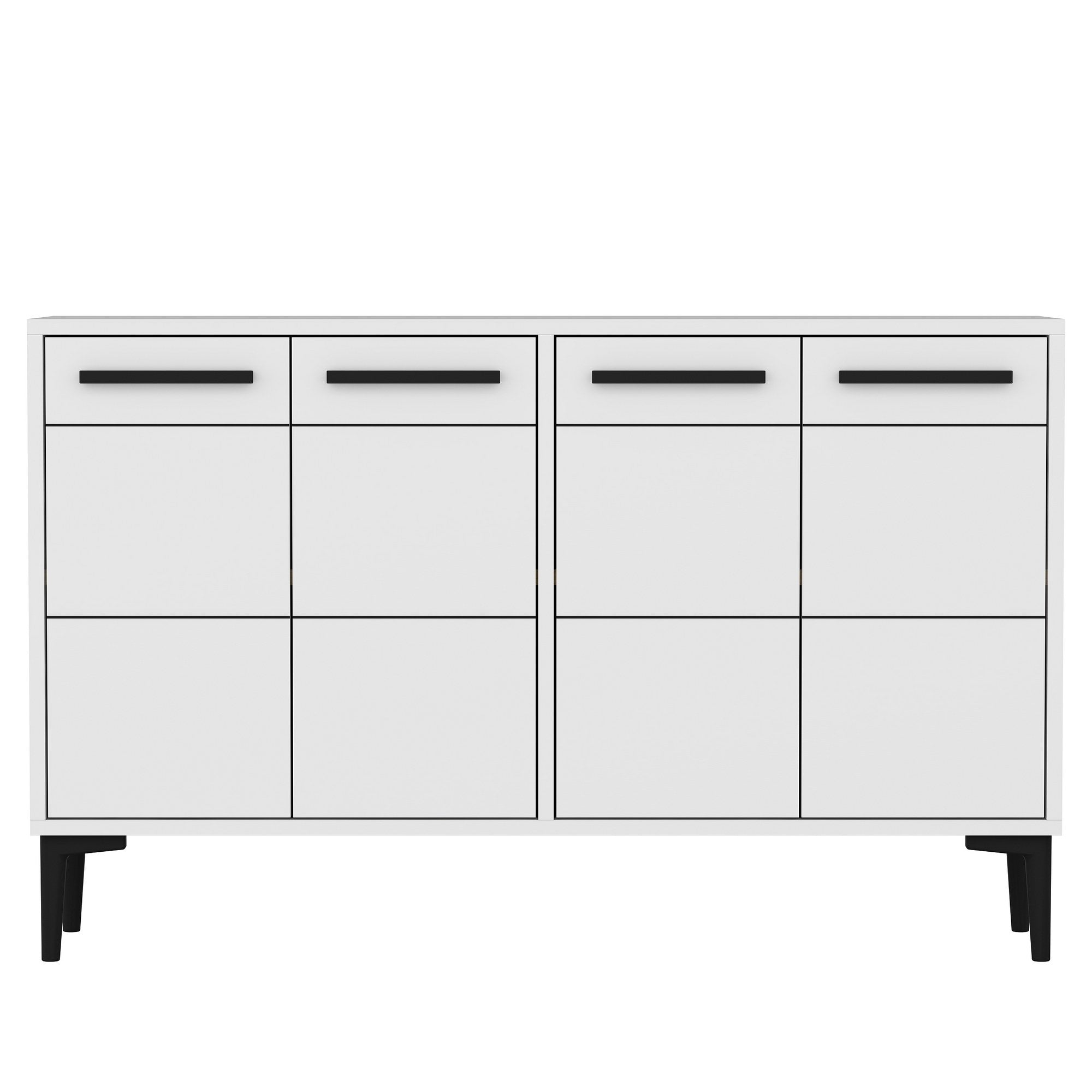 Aparador para TV – 120cm x 30cm x 75cm – Branco – Madeira de painel de partículas