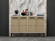 Aparador – 120cm x 30cm x 75cm – Branco e Carvalho Safira – MDF