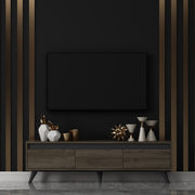 Móvel de TV – 150 x 30 x 45 cm – Nogueira – Painel de partículas revestido em melamina