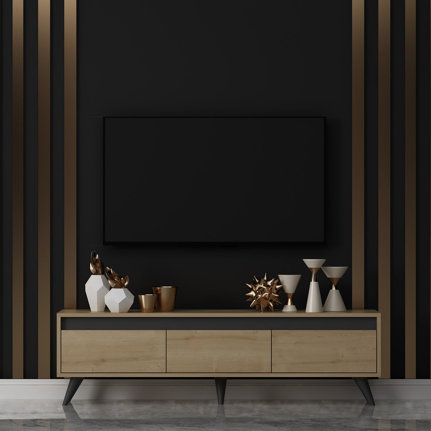 Móvel de TV – 150 cm x 30 cm x 45 cm – Carvalho Safira – MDF