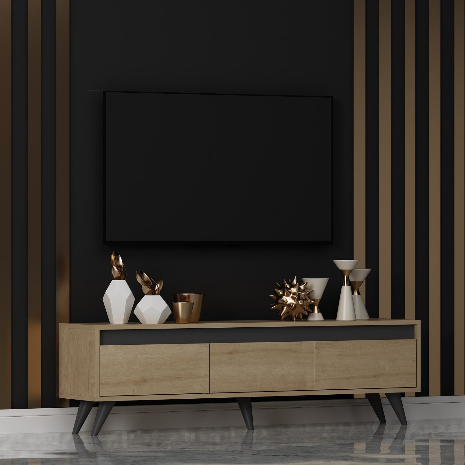 Móvel de TV – 150 cm x 30 cm x 45 cm – Carvalho Safira – MDF