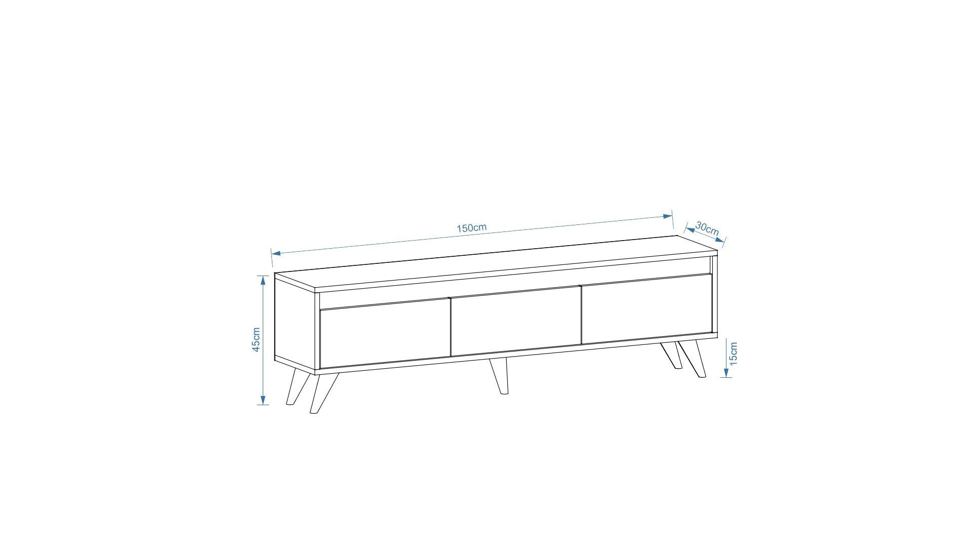 Móvel de TV – 150 cm x 30 cm x 45 cm – Carvalho Safira – MDF
