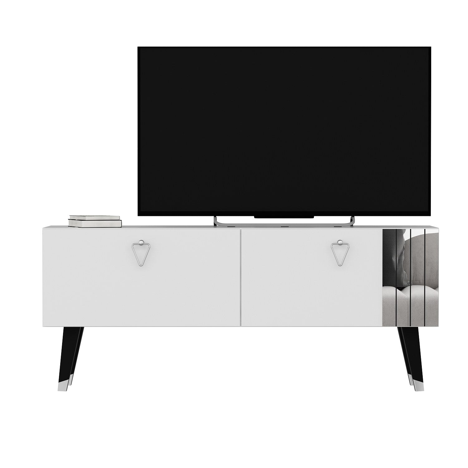 Móvel de TV – 120cm x 30cm x 50cm – Branco – MDF revestido com melamina