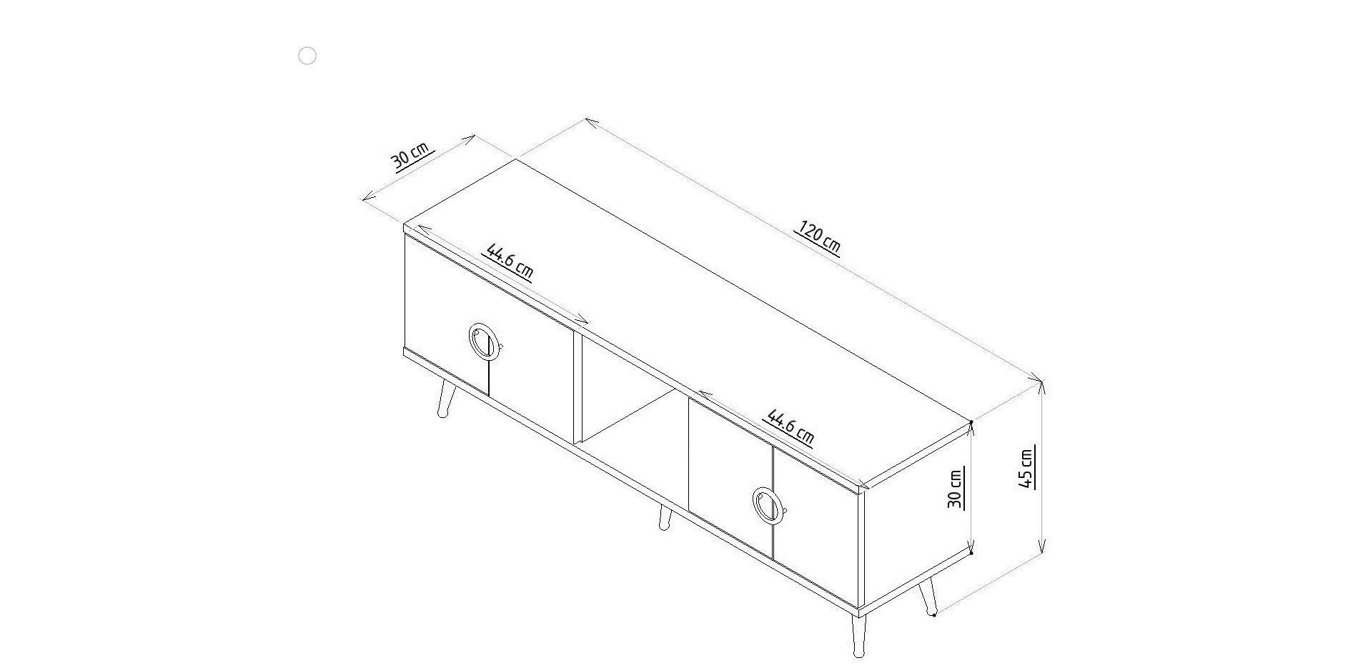 Móvel de TV – 120cm x 30cm x 45cm – Antracite – Painel de partículas revestido em melamina