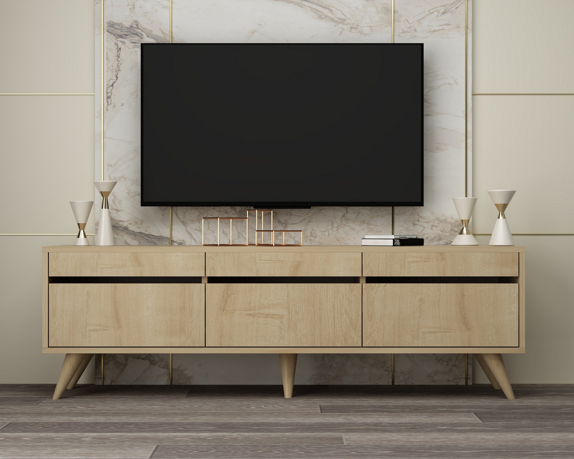 Móvel de TV – 150 cm x 30 cm x 48 cm – Carvalho Safira – MDF