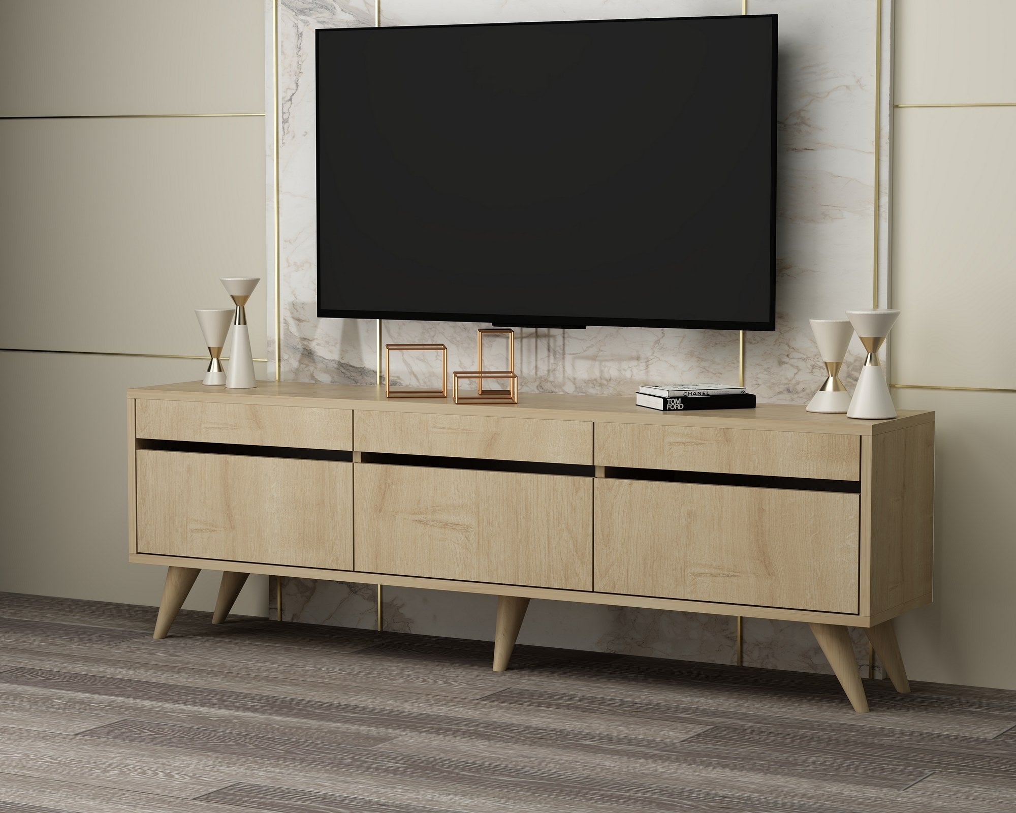 Móvel de TV – 150 cm x 30 cm x 48 cm – Carvalho Safira – MDF