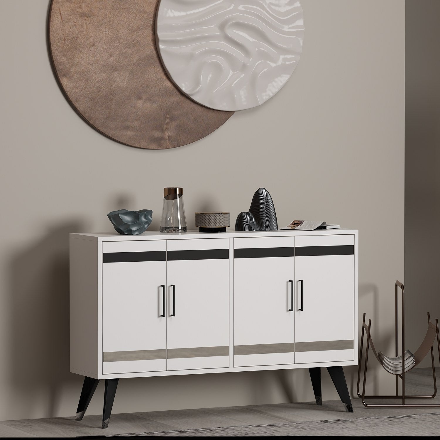 Móvel de TV – 120 cm x 30 cm x 80 cm – Branco – Aglomerado