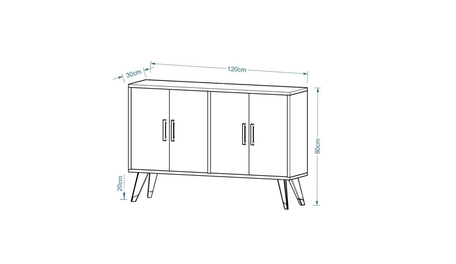 Móvel de TV – 120 cm x 30 cm x 80 cm – Antracite – MDF