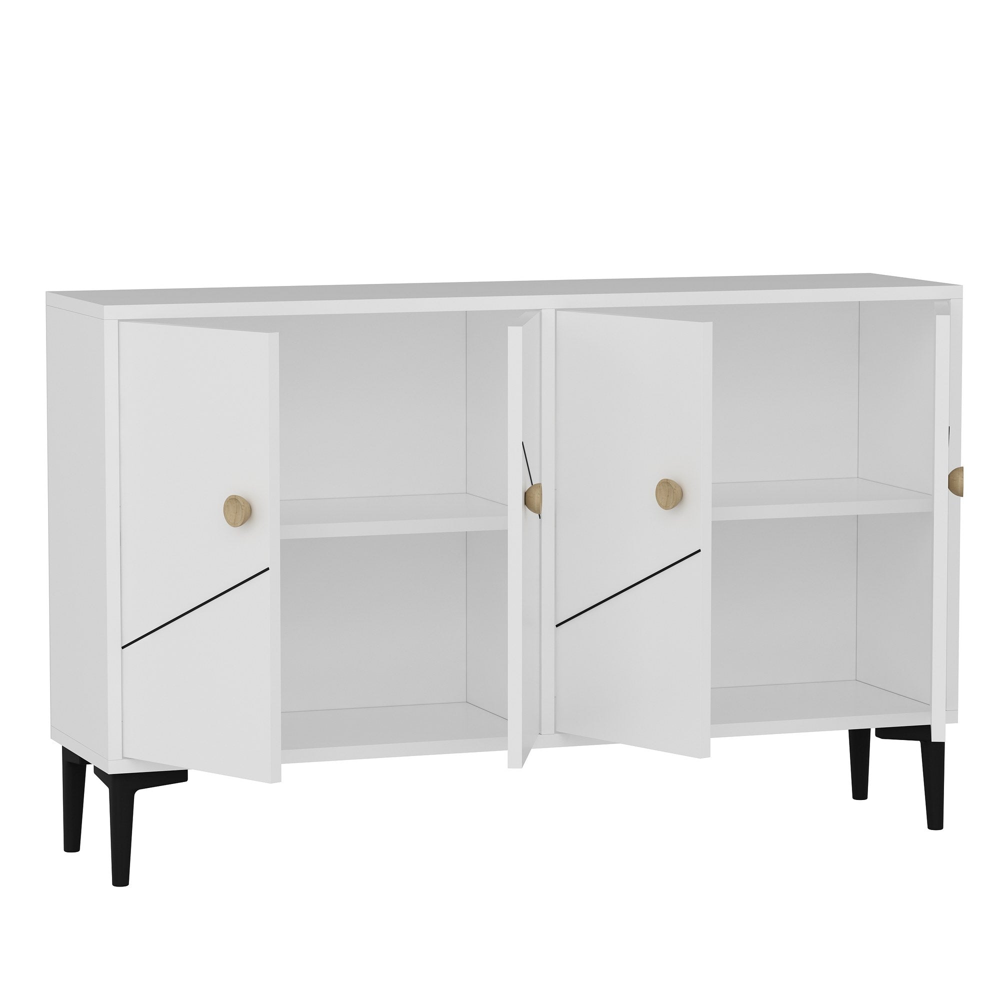 Móvel de TV – 120cm x 30cm x 75cm – Branco – Painel de partículas revestido de melamina