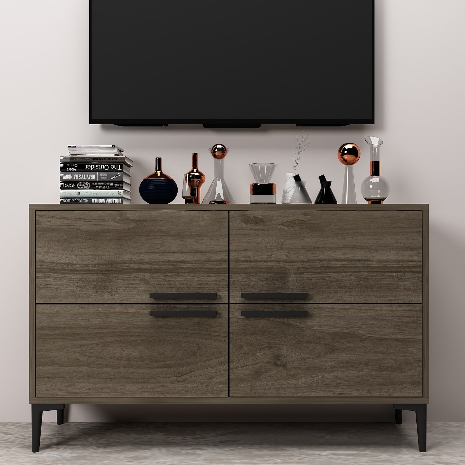 Móvel de TV – 120cm x 75cm x 30cm – Nogueira – MDF