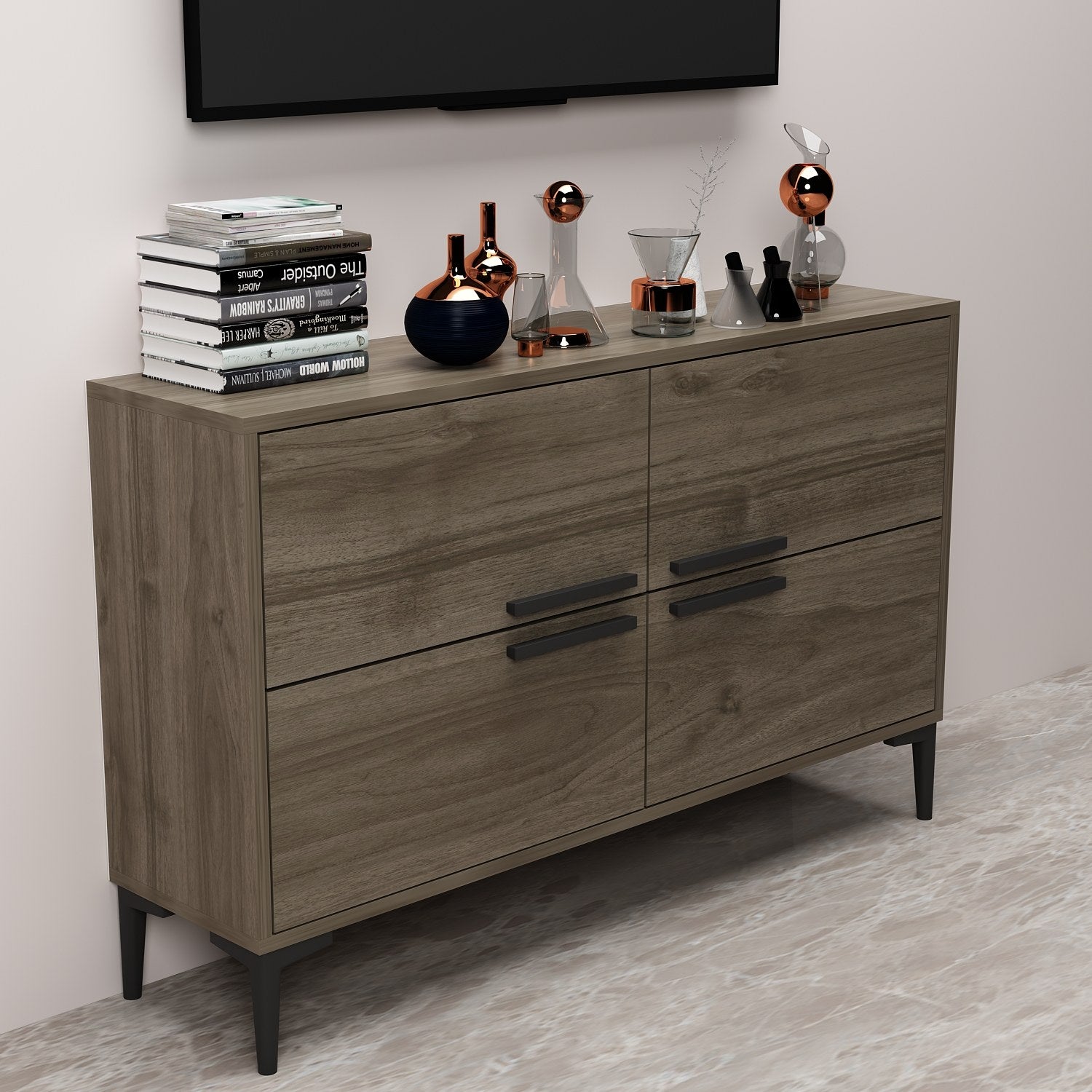 Móvel de TV – 120cm x 75cm x 30cm – Nogueira – MDF