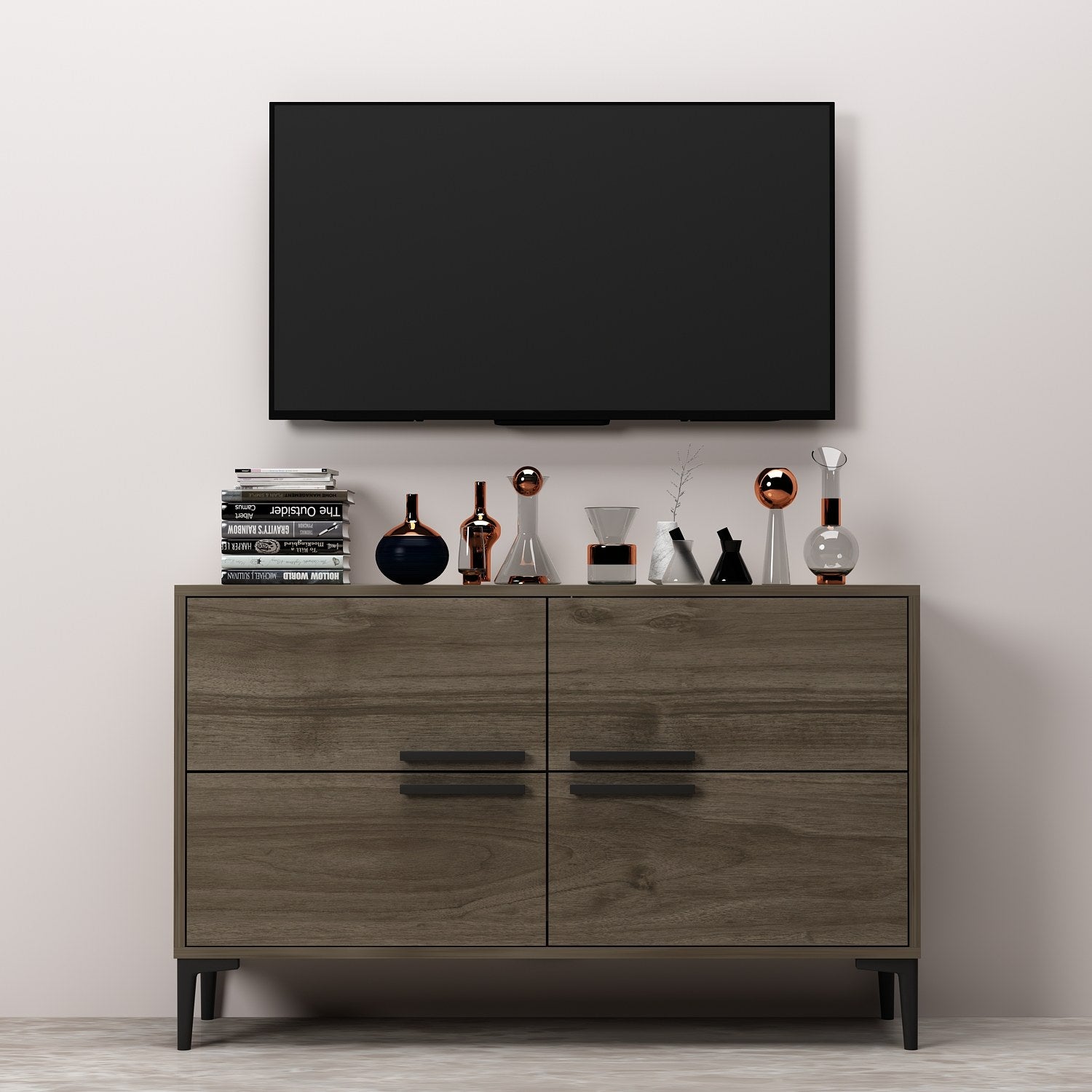 Móvel de TV – 120cm x 75cm x 30cm – Nogueira – MDF