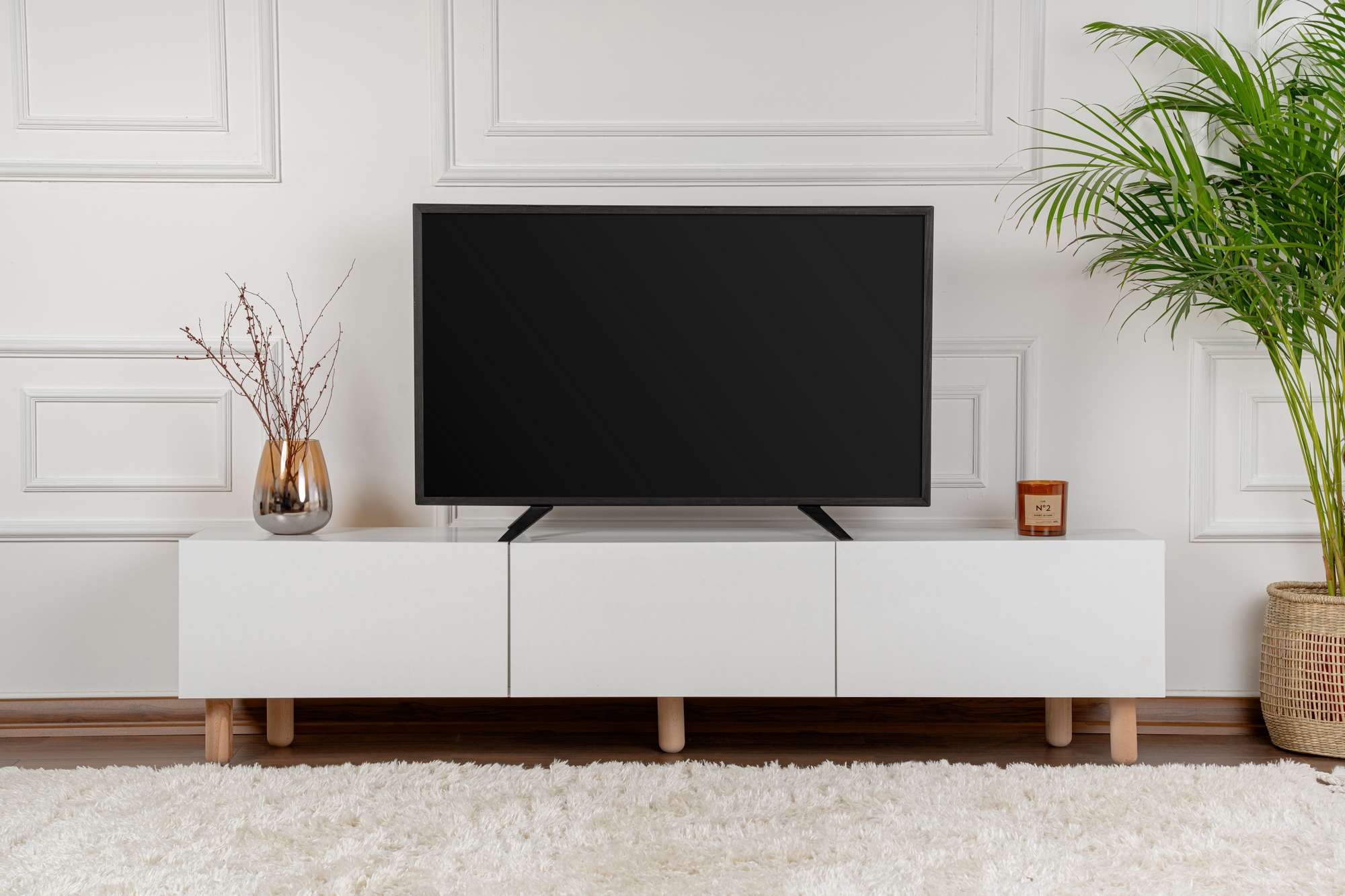 Móvel de TV – 180cm x 42cm x 31,4cm – Branco – MDF
