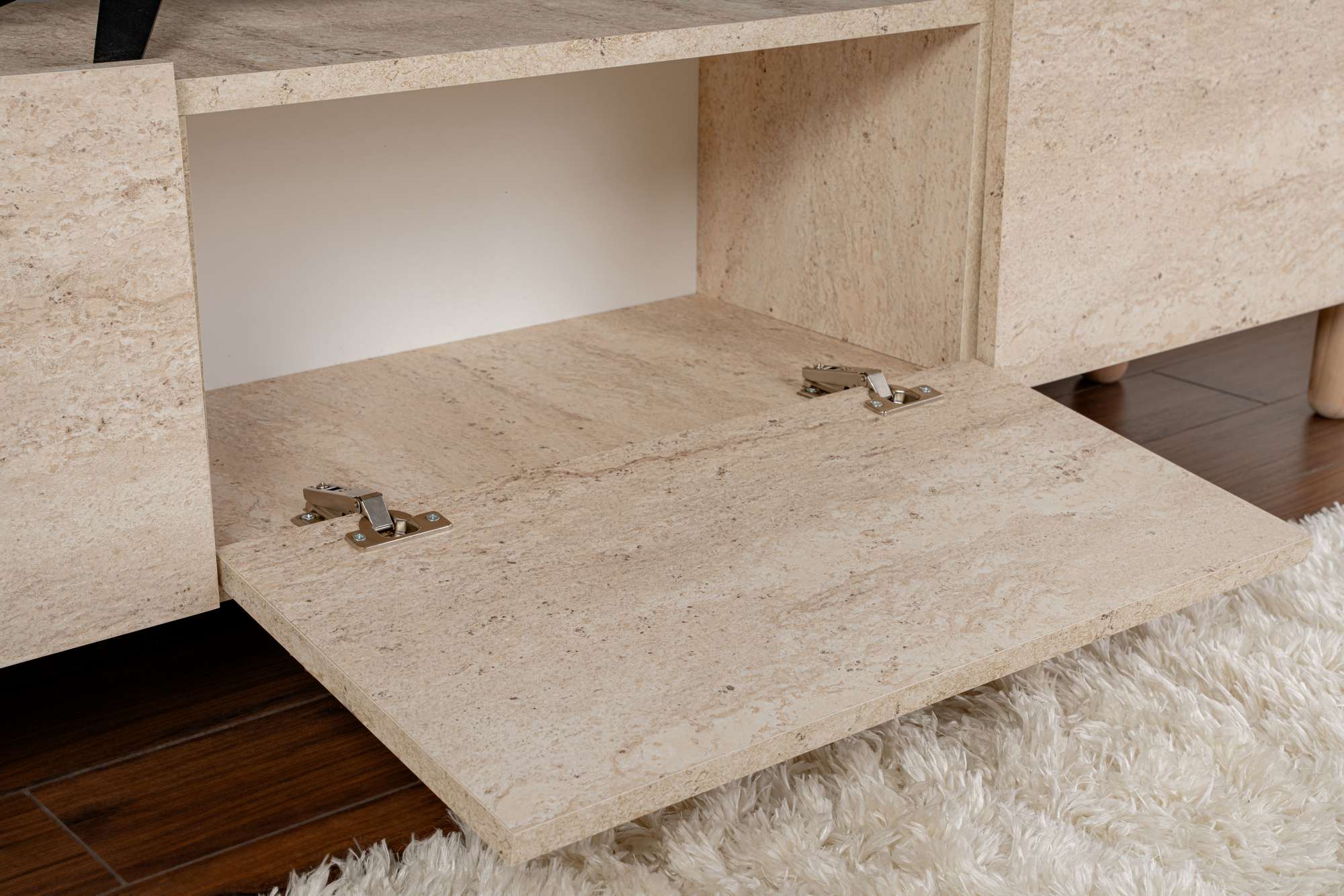 Móvel de TV – 180cm x 42cm x 31,4cm – Travertino – Painel de partículas