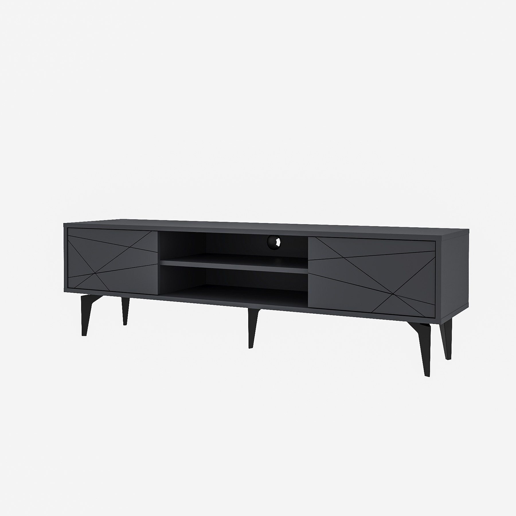 Móvel de TV – 160cm x 48,2cm x 29,6cm – Antracite – Aglomerado