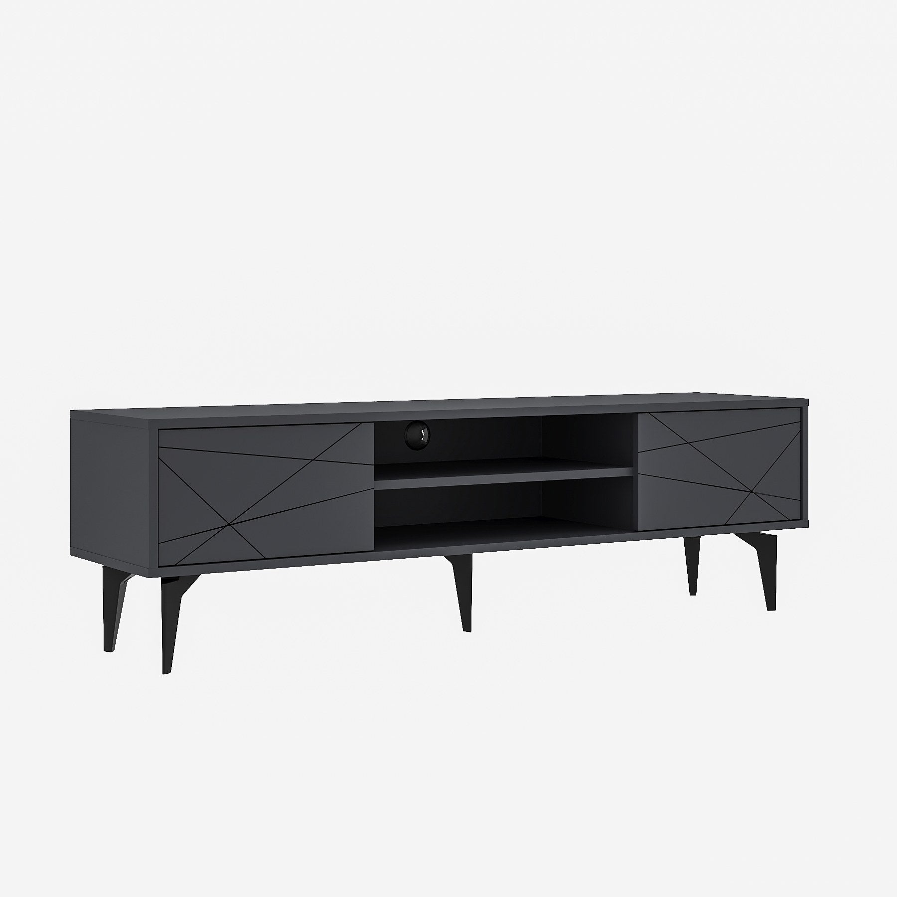 Móvel de TV – 160cm x 48,2cm x 29,6cm – Antracite – Aglomerado