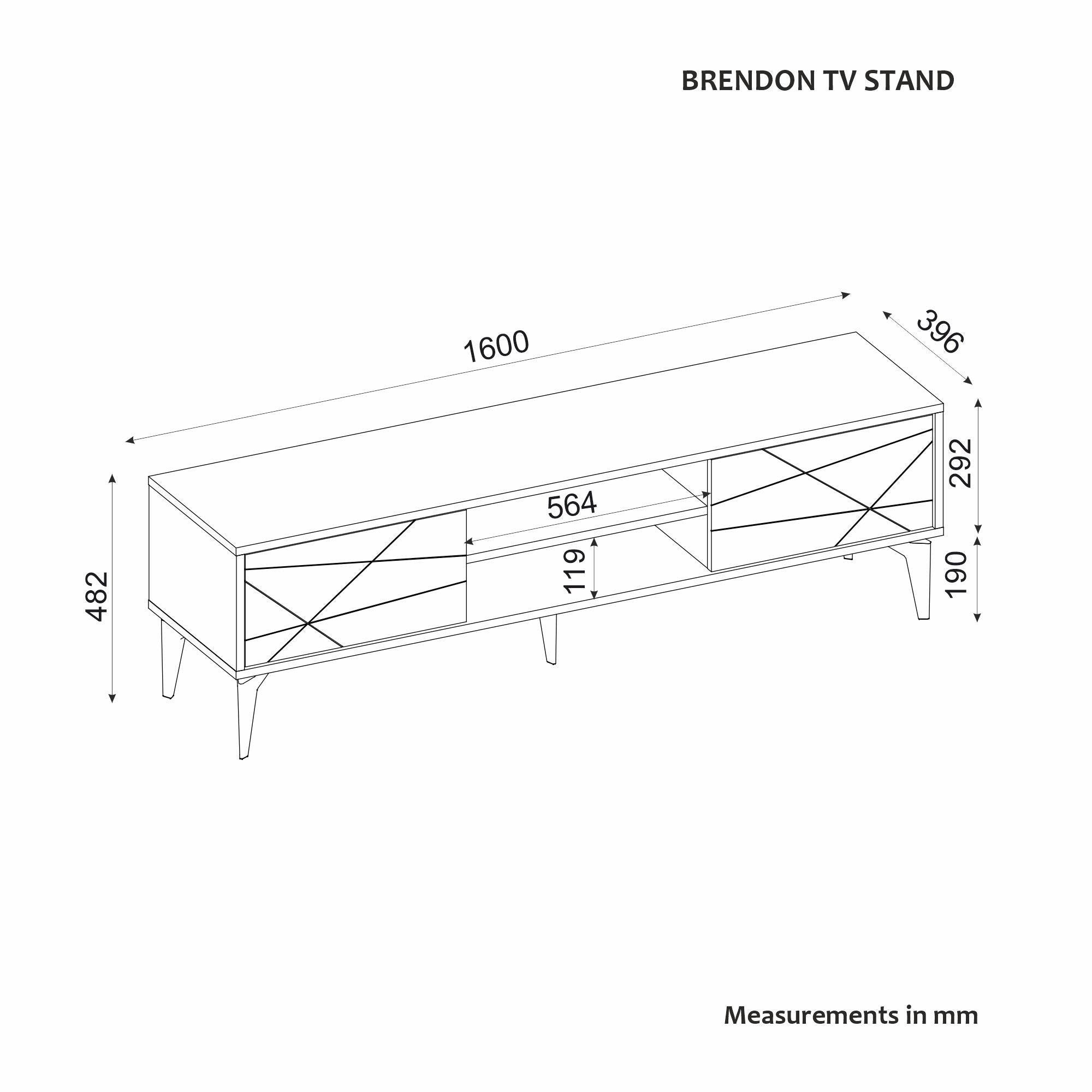 Móvel de TV – 160cm x 48,2cm x 29,6cm – Antracite – Aglomerado