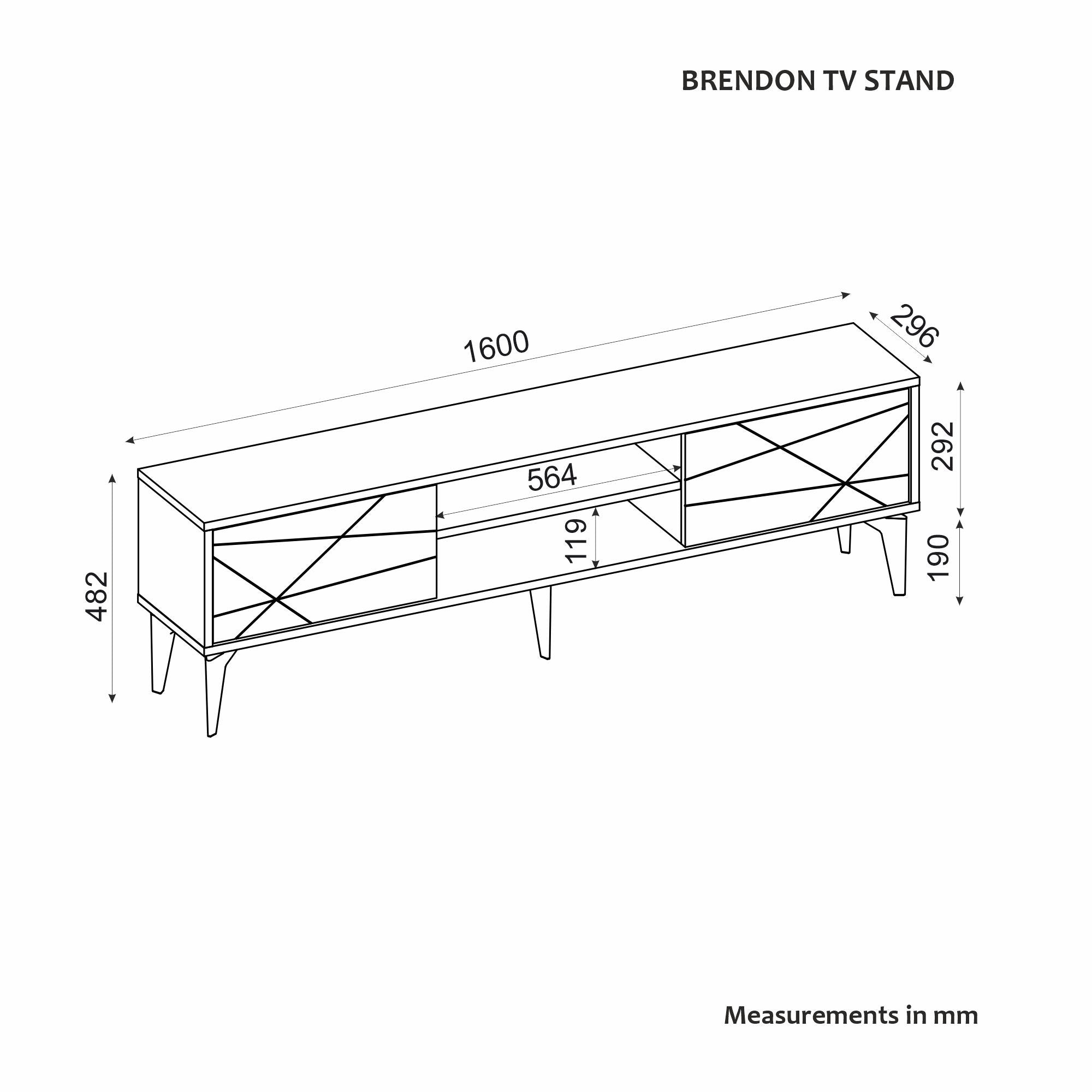Móvel de TV – 160 cm – Branco – MDF