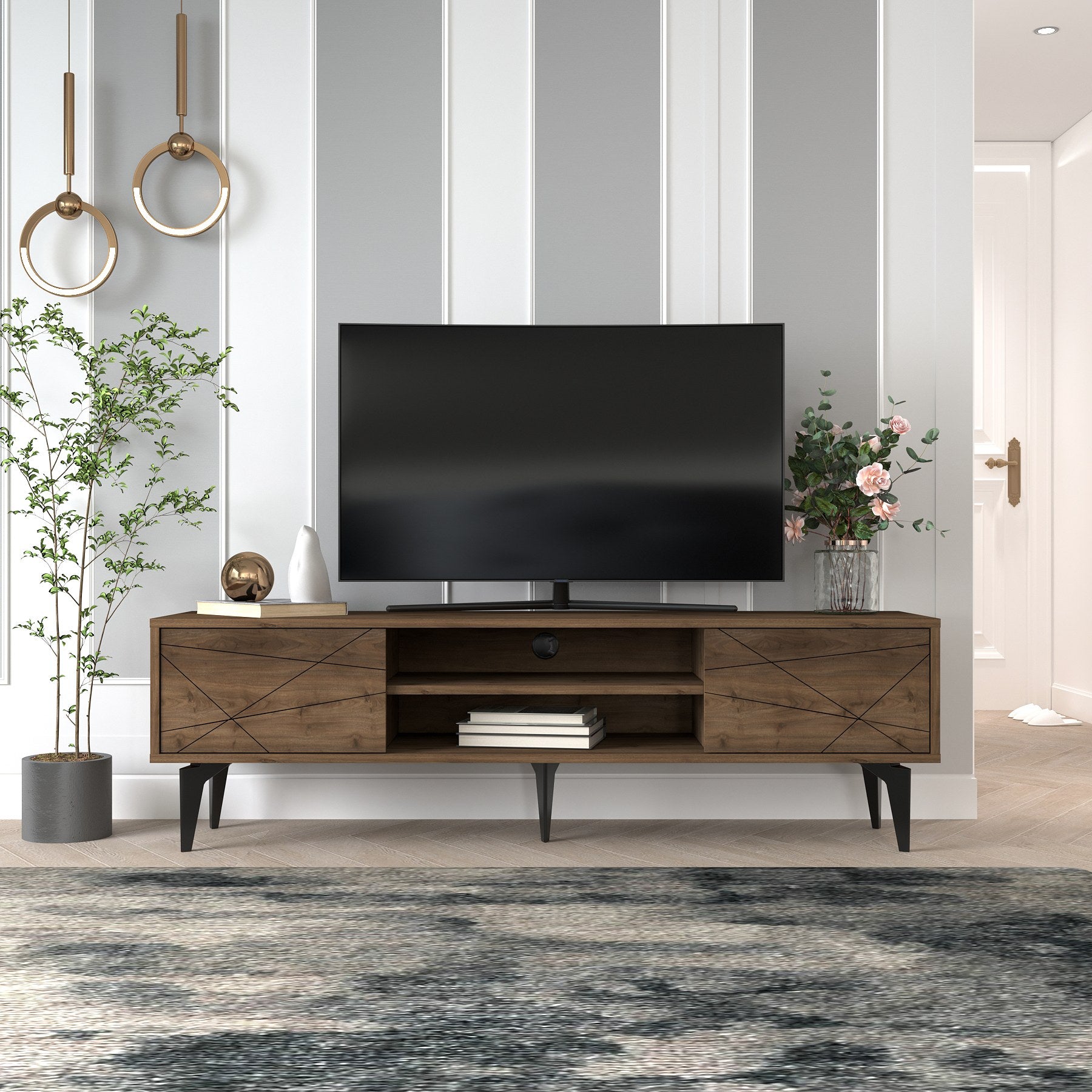 Móvel de TV – 160 cm – Nogueira – MDF