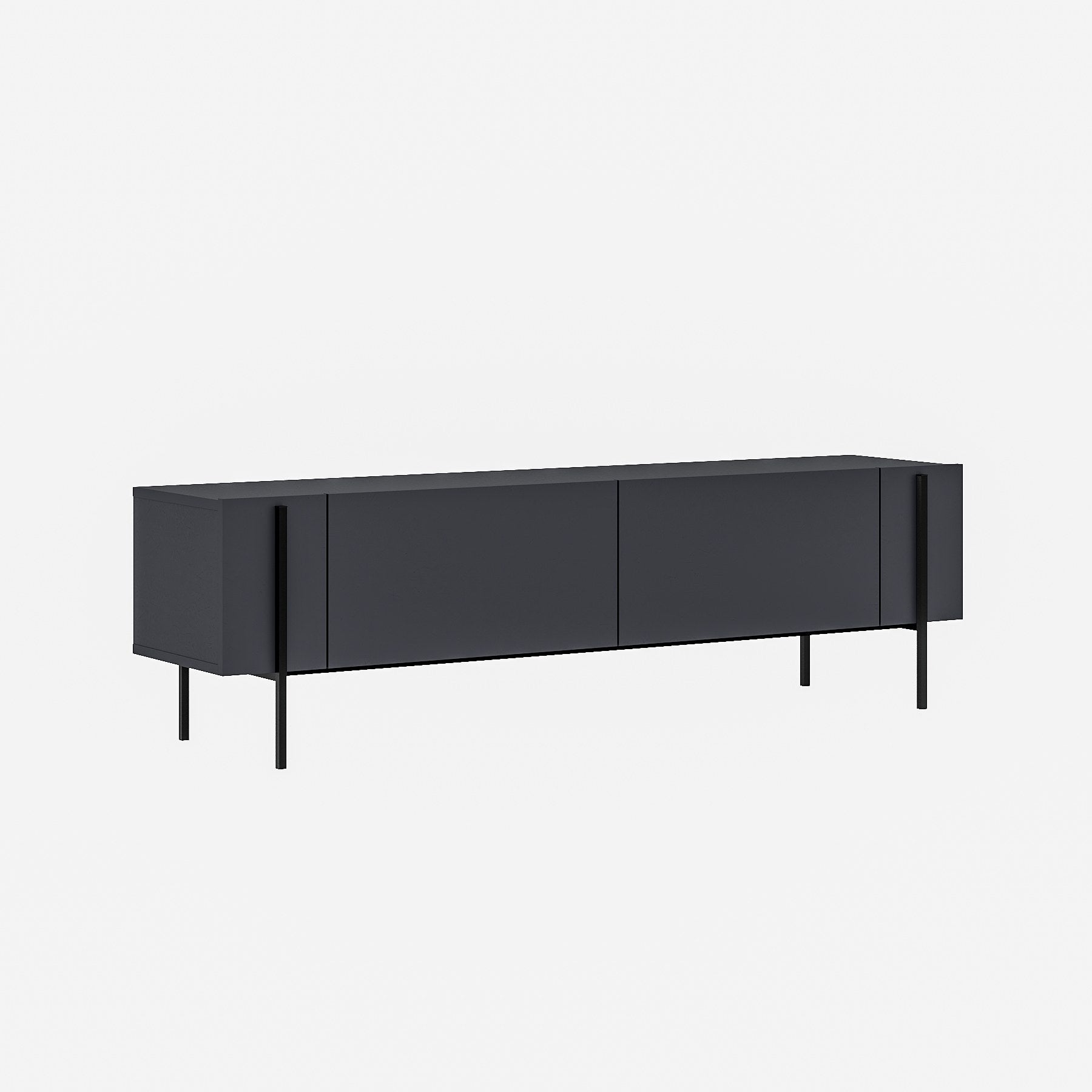 Móvel de TV – 160 cm x 45,6 cm x 31,4 cm – Cor Antracite – Painéis de partículas revestidos a melamina
