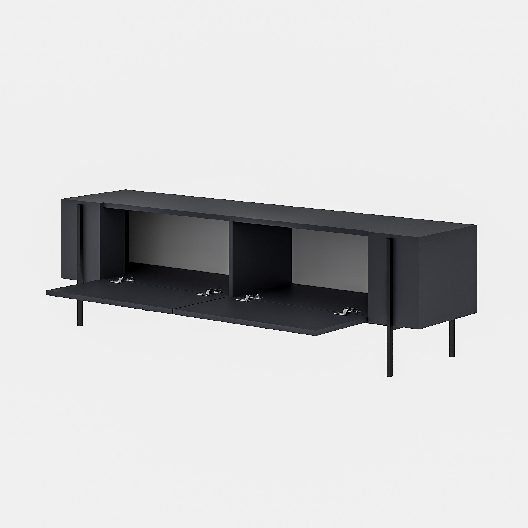 Móvel de TV – 160 cm x 45,6 cm x 31,4 cm – Cor Antracite – Painéis de partículas revestidos a melamina