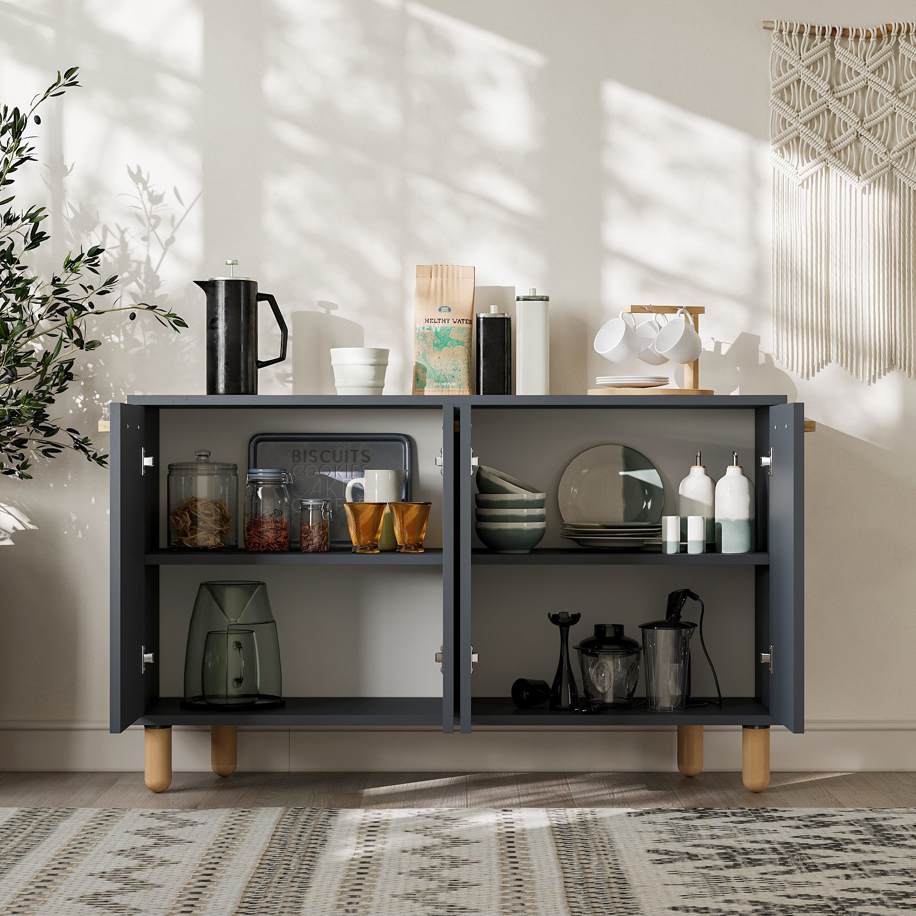 Aparador – 120 cm – Antracite – Painel de Partículas