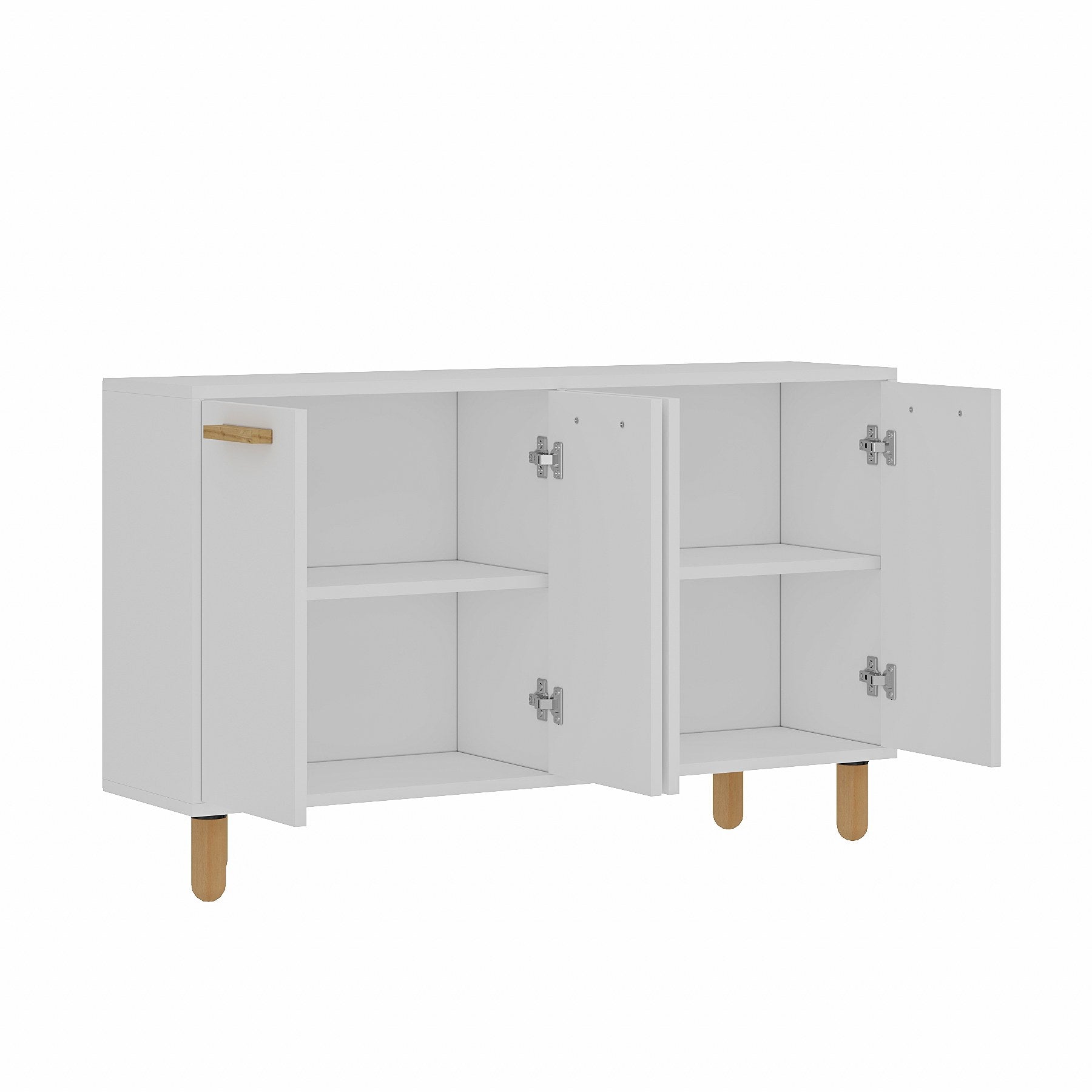 Aparador de Painéis de Partículas revestido a Melamina – 120cm x 73.6cm x 29.6cm – Branco