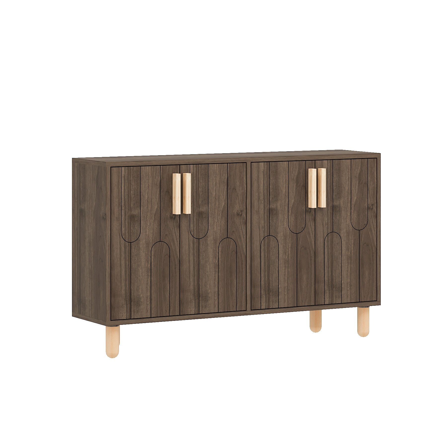 Aparador – 120 cm x 73,6 cm x 29,6 cm – Nogueira – Painel de partículas revestido a melamina