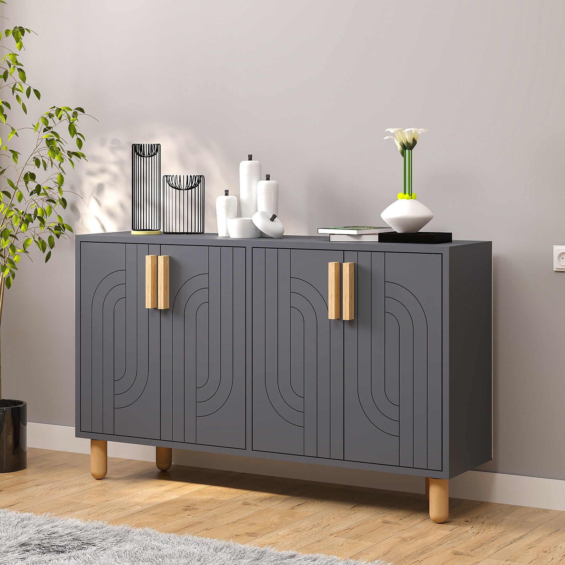 Aparador – 120cm – Antracite – Painel de partículas