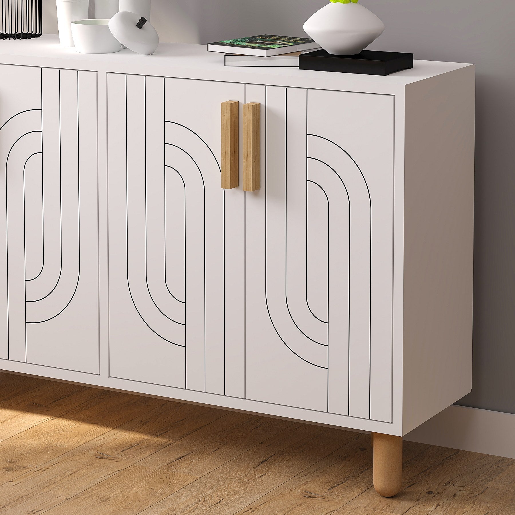 Aparador – 120cm x 73.6cm x 29.6cm – Branco – Painel de partículas