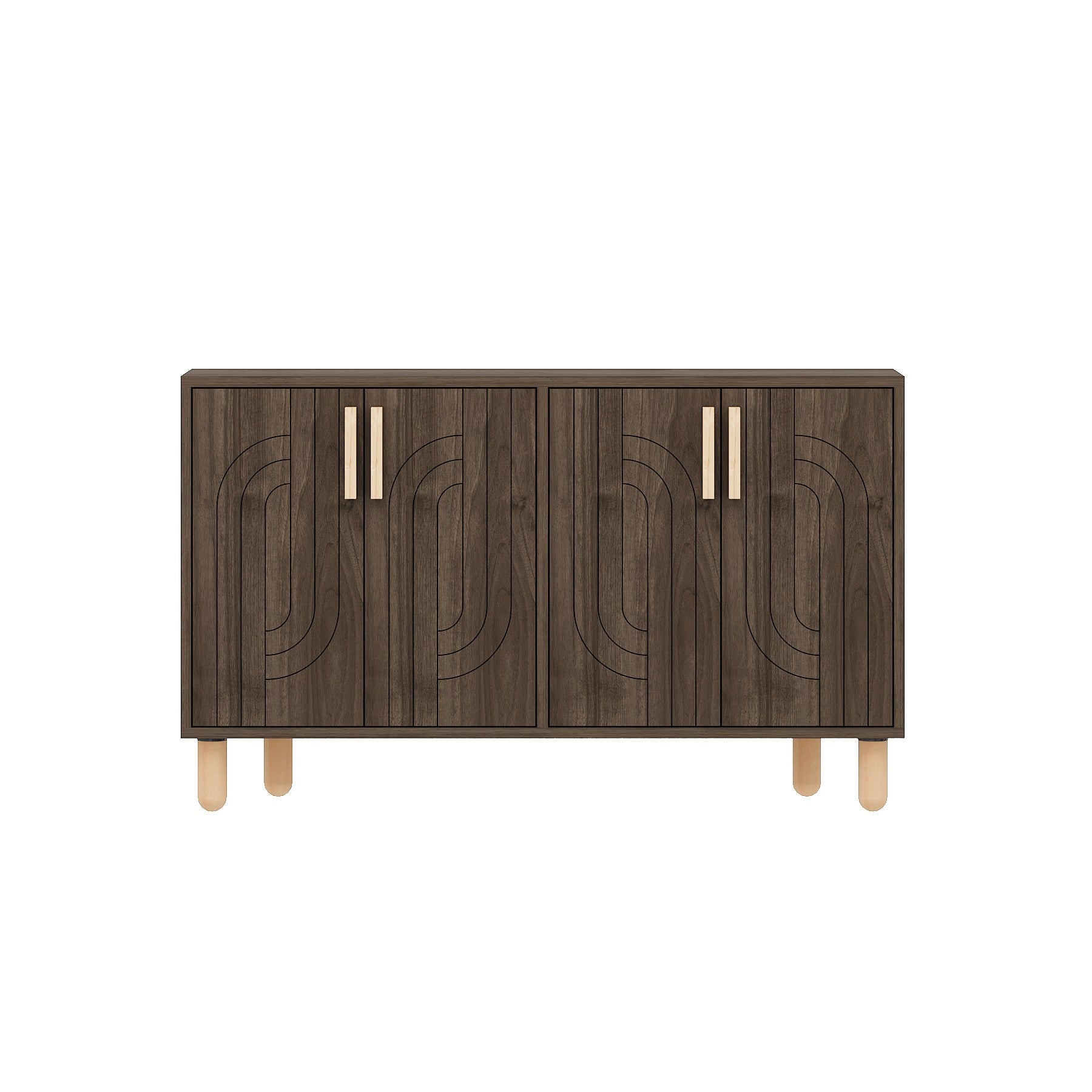 Aparador de partículas revestido a melamina – 120 cm x 73,6 cm x 29,6 cm – Nogueira